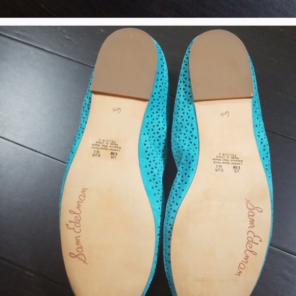 Sam Edelman Flats, turquoise blue suede - Picture 4 of 5